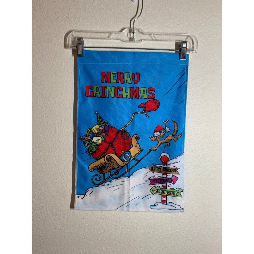 NWOT Christmas Grinchmas Holiday Theme Garden Flag AD1